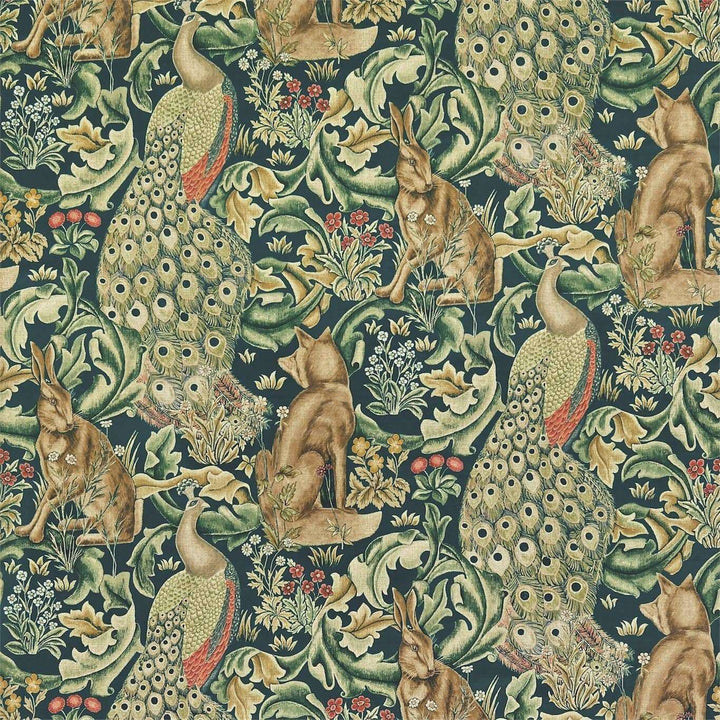 Forest Velvet stof-Fabric-Tapete-Morris & Co-Azure-Meter (M1)-222643-Selected Wallpapers