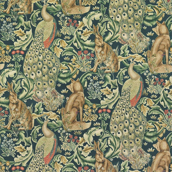 Forest Velvet stof-Morris & Co-Azure-Meter (M1)-222643-Selected Wallpapers