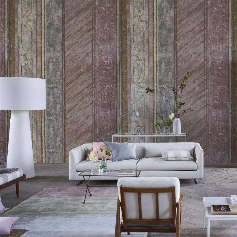 Foscari Fresco Scene 2 wallpaper in Tuberose by Designers Guild