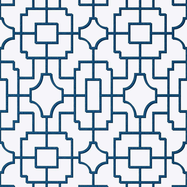 Fretwork-Behang-Thibaut-Navy-Rol-T20867-Selected Wallpapers