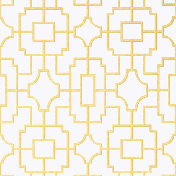 Fretwork-Behang-Thibaut-Yellow-Rol-T20873-Selected Wallpapers