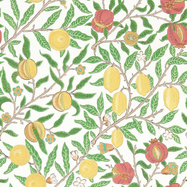 Fruit-Wallpaper-Morris & Co-Leaf Green / Madder-Roll-217086-Selected Wallpapers