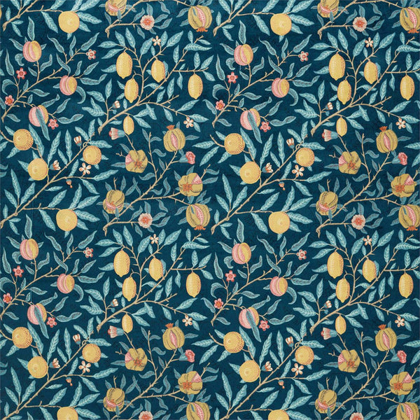 Fruit Velvet Stoff-Morris & Co-Indigo/Slate-Meter (M1)-236924-Selected Wallpapers