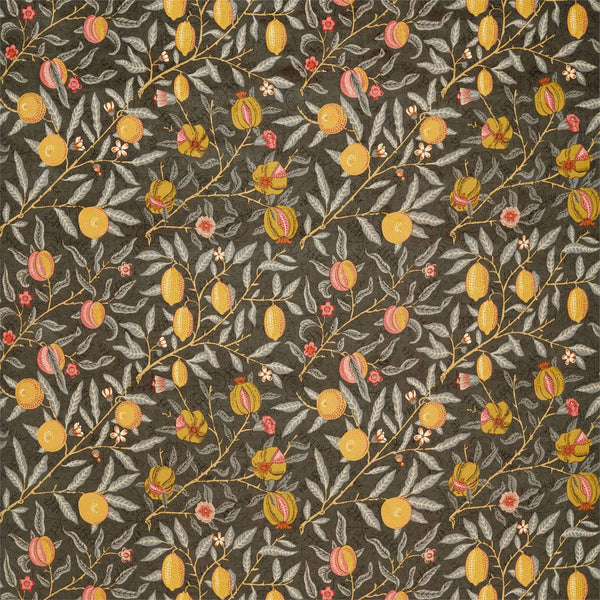 Fruit Velvet Stoff-Morris & Co-Walnut/Bullrush-Meter (M1)-236926-Selected Wallpapers
