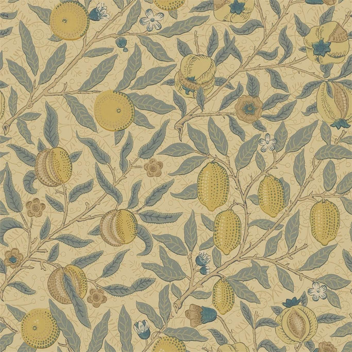 Fruit-behang-Tapete-Morris & Co-Blue/Gold/Brown-Rol-WR8048/3-Selected Wallpapers