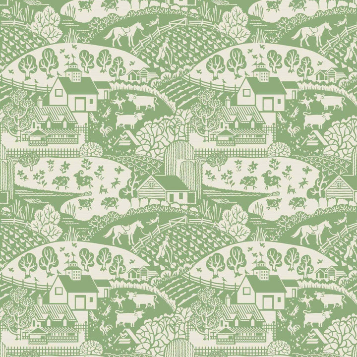Gable-Behang-Tapete-Farrow & Ball-Green-Rol-BP5403-Selected Wallpapers