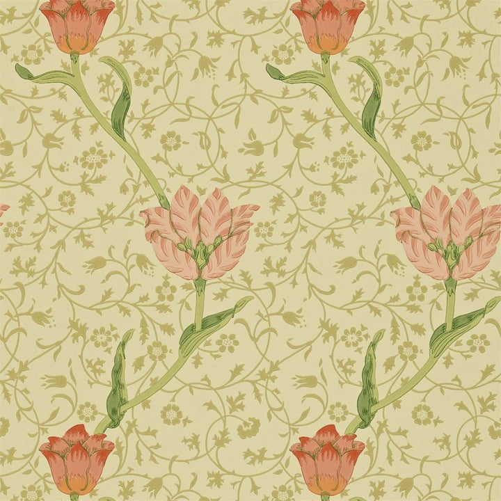 Garden Tulip-behang-Tapete-Morris & Co-Vanilla/Russet-Rol-210428-Selected Wallpapers