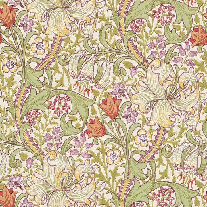 Golden Lily-behang-Tapete-Morris & Co-Olive Russet-Rol-210399-Selected Wallpapers