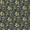 Golden Lily stof-Morris & Co-Midnight/Green-Meter (M1)-DMFPGL204-Selected Wallpapers
