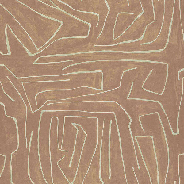 Graffito stof-Kelly Wearstler-Salmon/Cream-Meter (M1)-GWF-3530.117-Selected Wallpapers