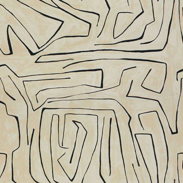 Graffito stof-Kelly Wearstler-Linen/Onyx-Meter (M1)-GWF-3530.18-Selected Wallpapers