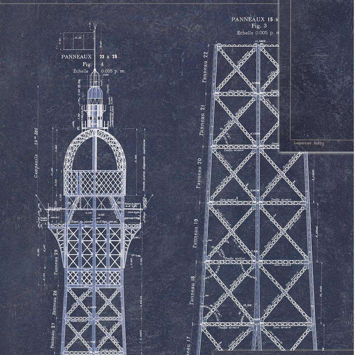 Grand Eiffel-behang-Tapete-Mind the Gap-Blauw-300 cm (standaard)-WP20219-Selected Wallpapers