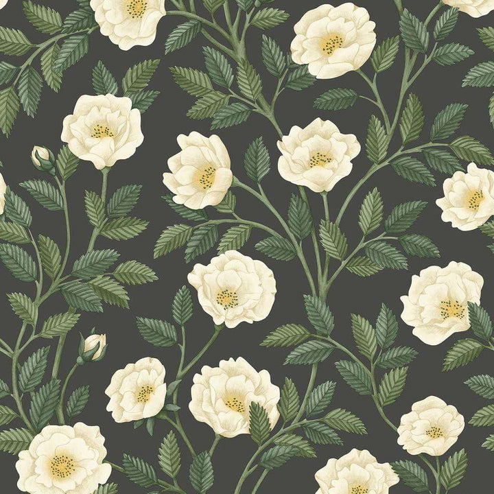 Hampton Roses-behang-Tapete-Cole & Son-Cream & Forest Green-Rol-118/7016-Selected Wallpapers