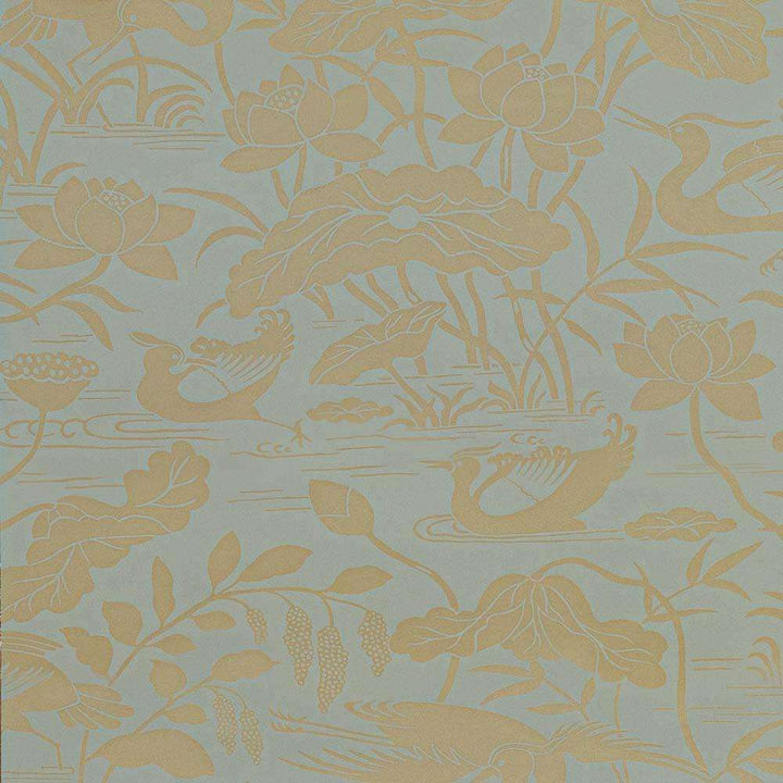 Heron & Lotus Flower-behang-Tapete-GP&J Baker-Eucalyptus-Rol-BW45089.5-Selected Wallpapers