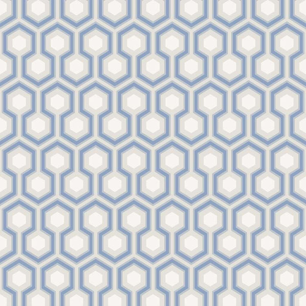 Hicks' Hexagon-behang-Cole & Son-Hyacinth Blue-Rol-66/8054-Selected Wallpapers