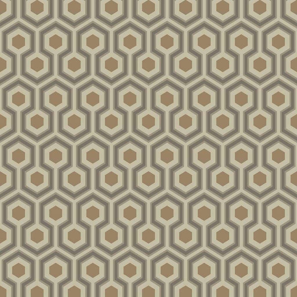 Hicks' Hexagon-behang-Cole & Son-Metallic Bronze-Rol-95/3017-Selected Wallpapers