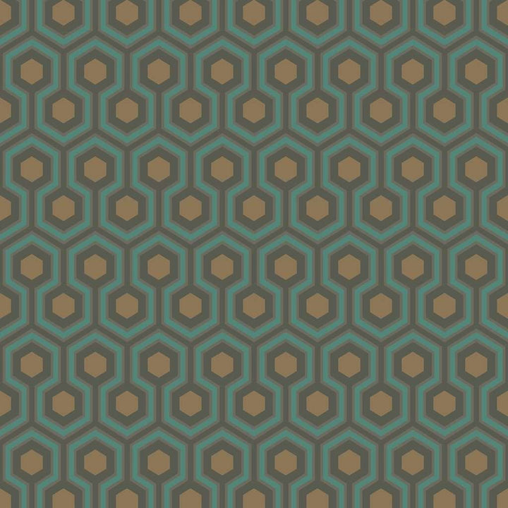 Hicks' Hexagon-behang-Tapete-Cole & Son-Teal-Rol-95/3018-Selected Wallpapers