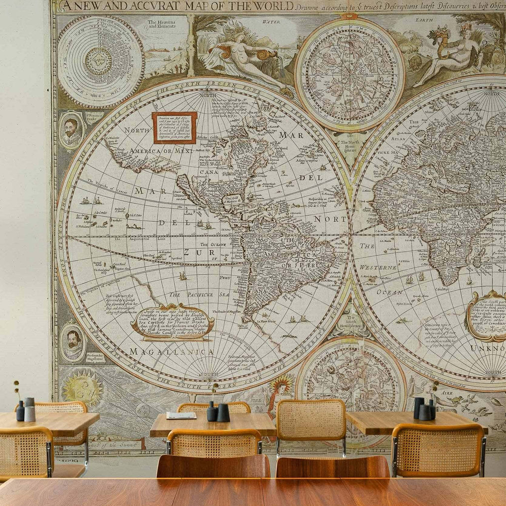 Historical Map Textile-Behang-Tapete-Coordonne-Selected Wallpapers
