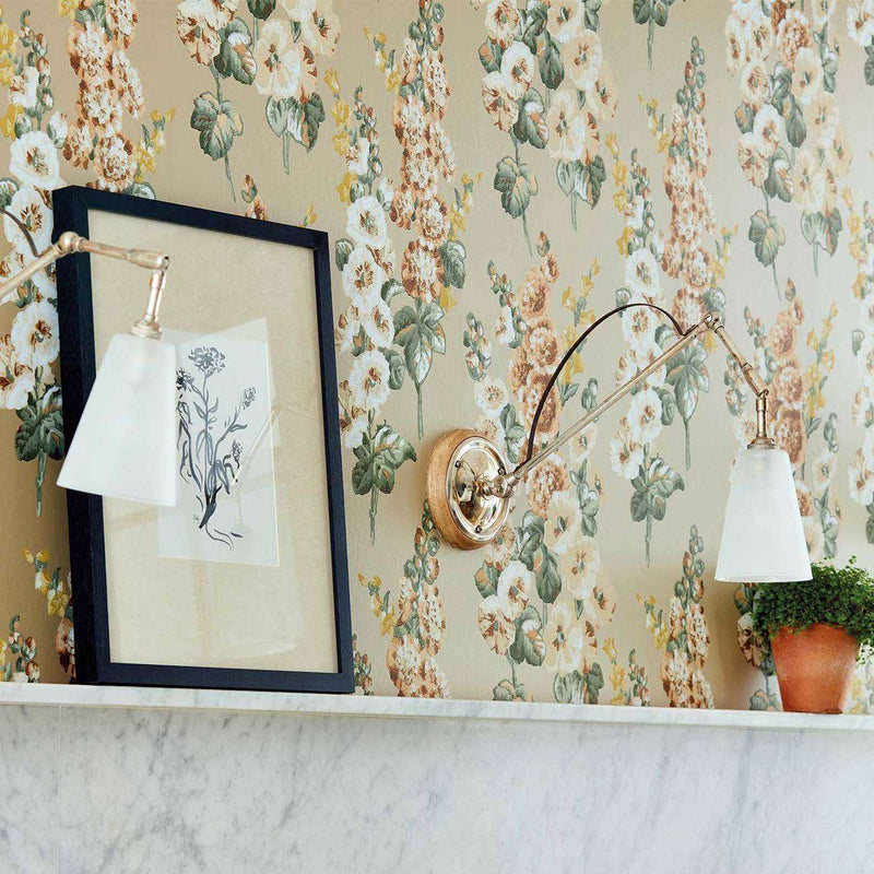 Hollyhocks wallpaper by Sanderson