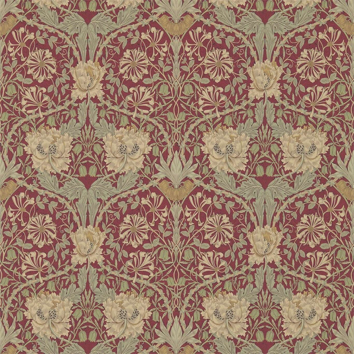 Honeysuckle and Tulip-behang-Tapete-Morris & Co-Red/Gold-Rol-214700-Selected Wallpapers