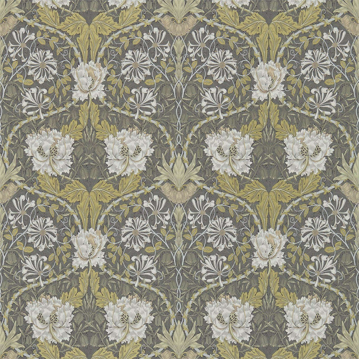 Honeysuckle and Tulip-behang-Tapete-Morris & Co-Charcoal/Gold-Rol-214701-Selected Wallpapers