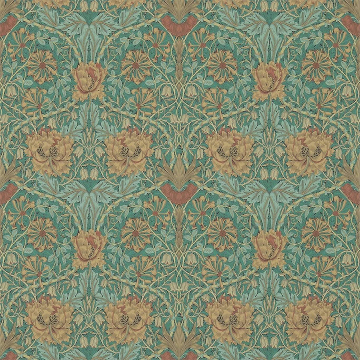 Honeysuckle and Tulip-behang-Tapete-Morris & Co-Emerald/Russet-Rol-214704-Selected Wallpapers