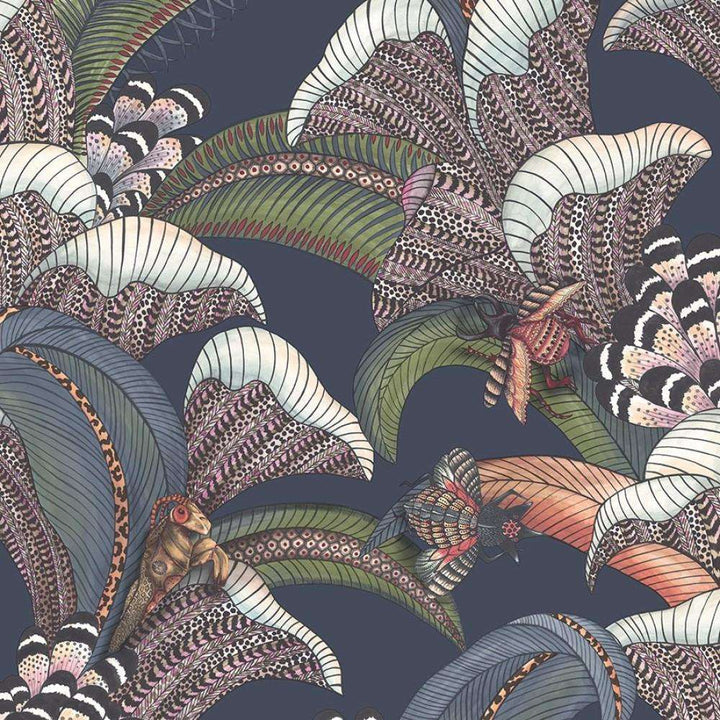 Hoopoe Leaves-Behang-Tapete-Cole & Son-Midnight-Rol-119/1006-Selected Wallpapers