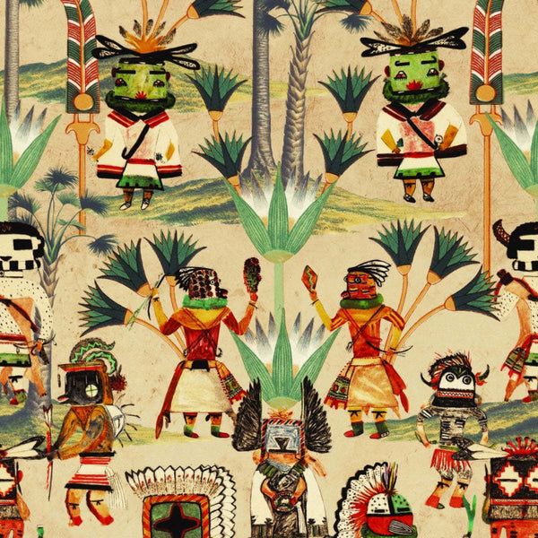 Hopi Spirit-Behang-Mind the Gap-Taupe-300 cm (standaard)-WP20648-Selected Wallpapers