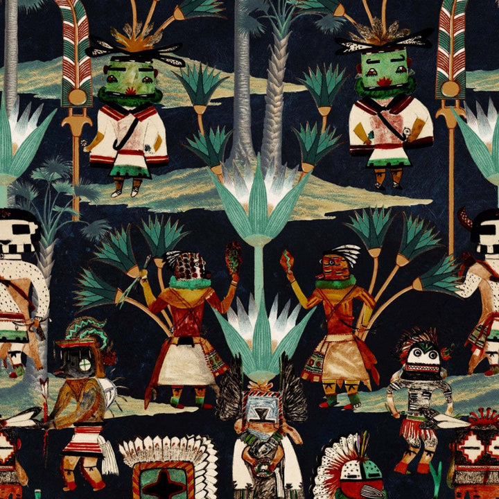 Hopi Spirit-Behang-Tapete-Mind the Gap-Anthracite-300 cm (standaard)-WP20649-Selected Wallpapers
