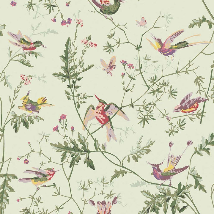Hummingbirds-Behang-Tapete-Cole & Son-Multi Old Olive-Rol-100/14070-Selected Wallpapers