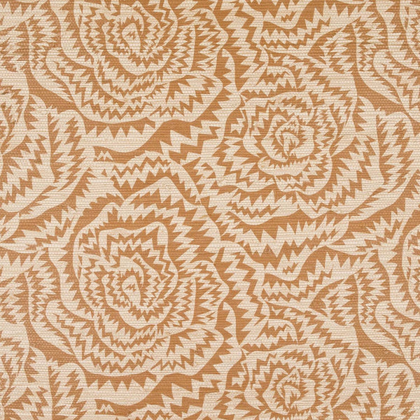 Jagged Roses-Wallpaper-Kirkby Design-Burnt Orange-Roll-WK821/06-Selected Wallpapers