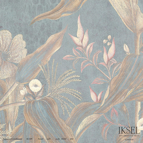 Japanese Cornflowers-Behang-Iksel-Pastel-225 cm-SC129_CS75-Selected Wallpapers