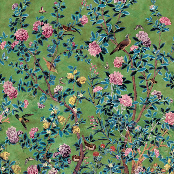 Jardin Bloom Mural-Behang-Thibaut-Green-Set-TM13669-Selected Wallpapers