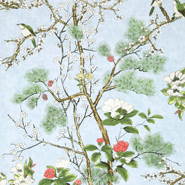 Katsura-Wallpaper-Thibaut-Spa Blue-Roll-T13620-Selected Wallpapers