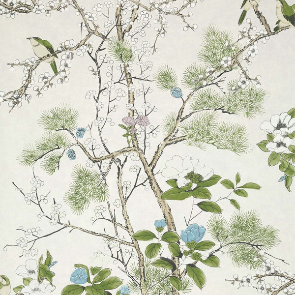 Katsura-Wallpaper-Thibaut-Cream and Lavander-Roll-T13622-Selected Wallpapers