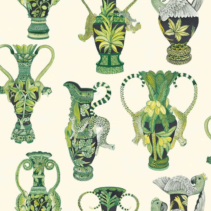 Khulu Vases-Behang-Tapete-Cole & Son-Multi Greens-Rol-109/12056-Selected Wallpapers
