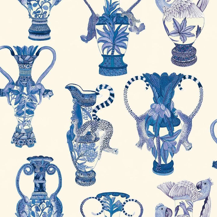 Khulu Vases-Behang-Tapete-Cole & Son-China Blue-Rol-109/12059-Selected Wallpapers