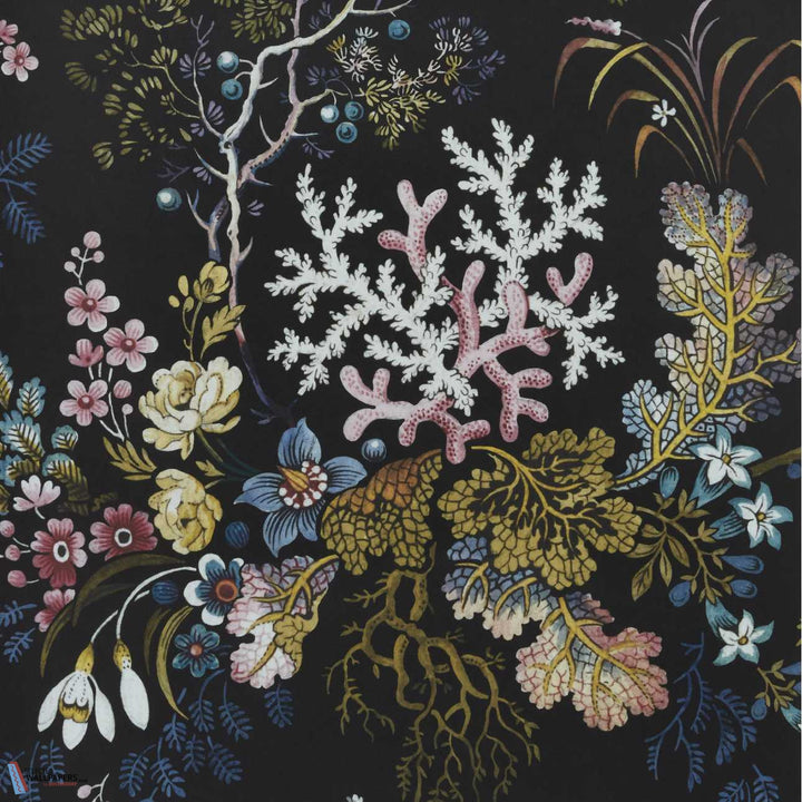 Kilburn's Coral-Behang-Tapete-1838 wallcoverings-Midnight Black-Rol-2311-166-04-Selected Wallpapers