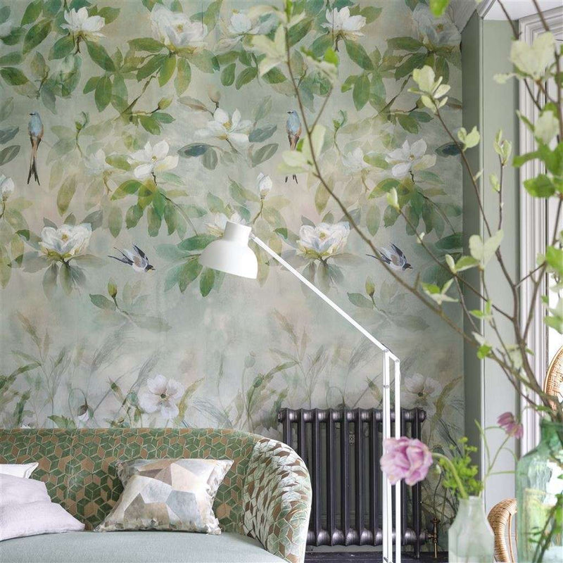 Kiyosumi behang in Celadon van Designers Guild