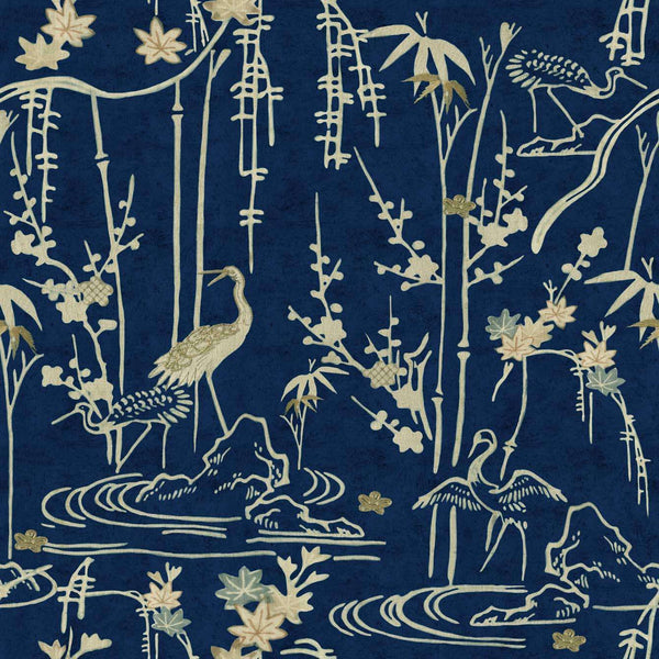 Kyoto-behang-Mind the Gap-Indigo-300 cm (standaard)-WP20510-Selected Wallpapers