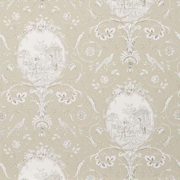 La Fontaine wallpaper in Charcoal/Taupe by Braquenie