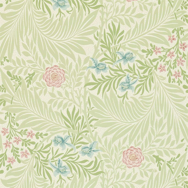 Larkspur-behang-Tapete-Morris & Co-Green/Coral-Rol-212558-Selected Wallpapers