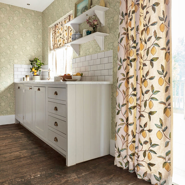 Lemon Tree Embroidery stof-Fabric-Tapete-Morris & Co-Selected Wallpapers