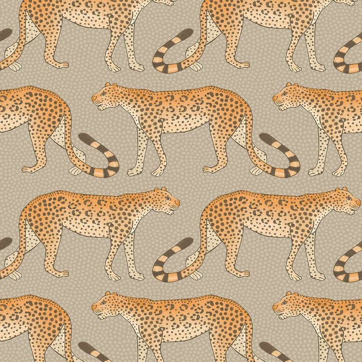 Leopard Walk-Behang-Tapete-Cole & Son-Orange on Linen-Rol-109/2010-Selected Wallpapers