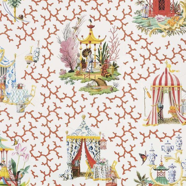 Les Folies-behang-Pierre Frey-Corail-Meter (M1)-FP758001-Selected Wallpapers