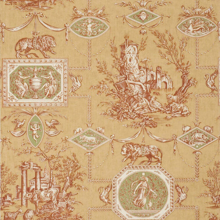 Les Muses et le lion-behang-Tapete-Braquenie-Copper-Rol-BP207005-Selected Wallpapers