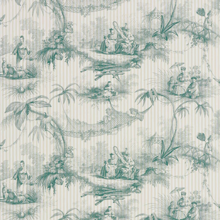 Les Ombrelles-behang-Tapete-Braquenie-Vert-Rol-BP326002-Selected Wallpapers