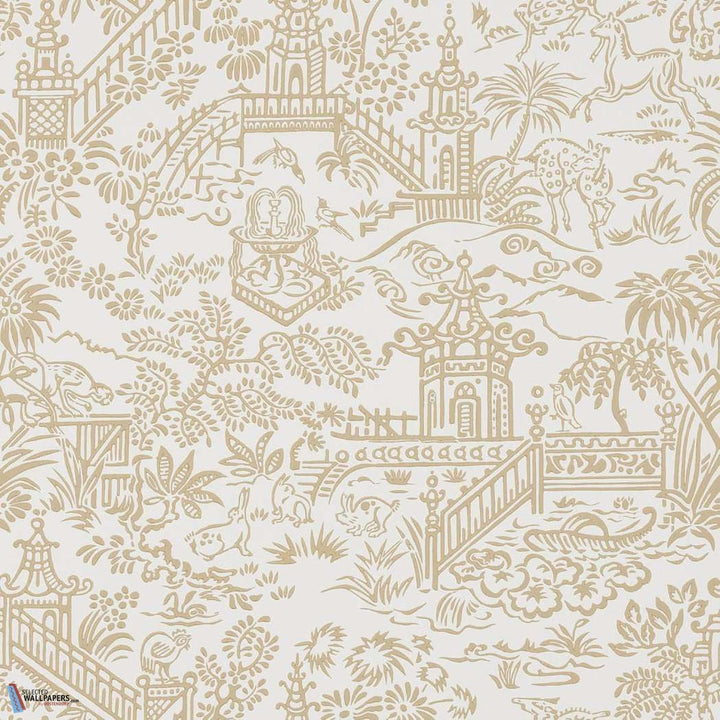 Les Pagodes-behang-Tapete-Pierre Frey-Beige-Rol-FP761001-Selected Wallpapers