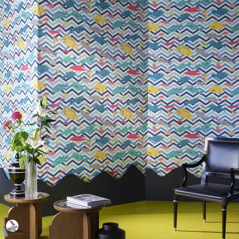 Les Poissons du Nil wallpaper by Pierre Frey
