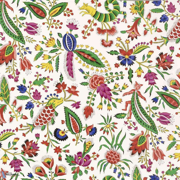 Les coquecigrues-behang-Tapete-Pierre Frey-Multicolore-Meter (M1)-FP569001-Selected Wallpapers